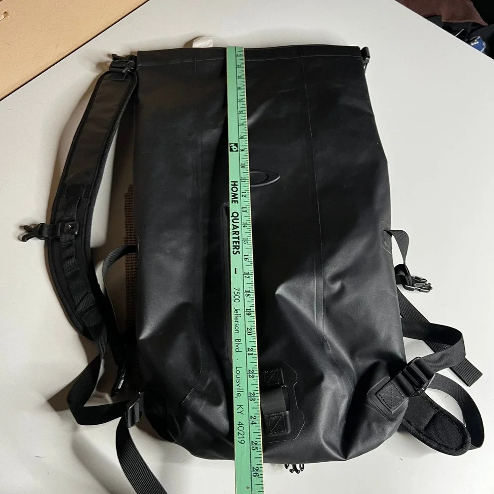 Oakley Dry Goods Roll Top Backpack Black Water Resistant Bag 921134A 02E